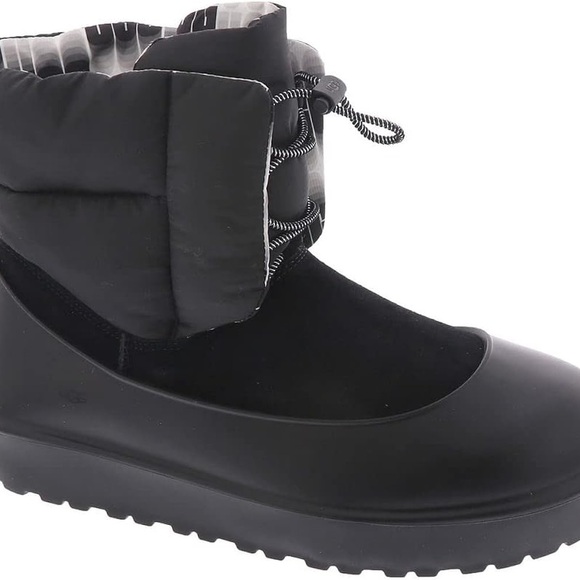 UGG Shoes - UGG Black Winter & Rain Boots with Slip-On Design and Rugged Sole